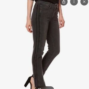 Paige Julia Black Straight Leg Frayed Jeans Sz 28